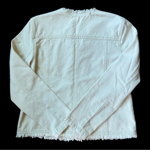 Coldwater Creek Cream Frayed Women’s Jacket - NWOT - Picture 4 of 6